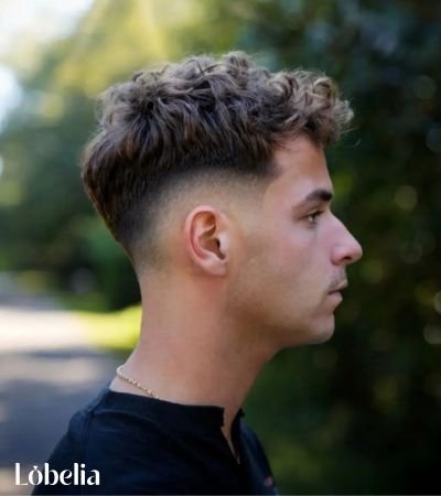 Short Curly Top with Fade