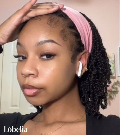Shoulder Length Kinky Twists with a Headband