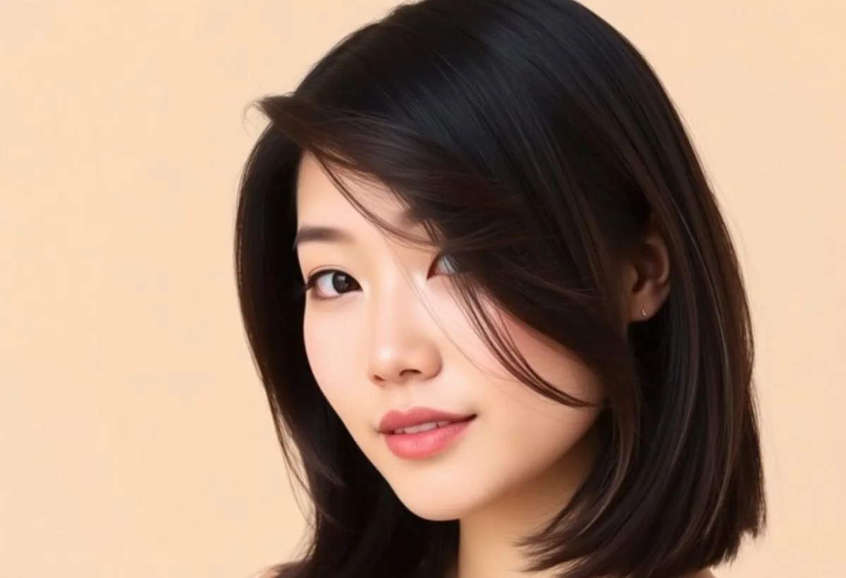 Side-Parted Korean Bangs