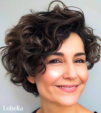 Side-Parted Curly Lob