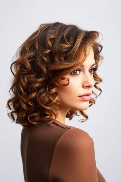 Side-Swept Curly Bangs