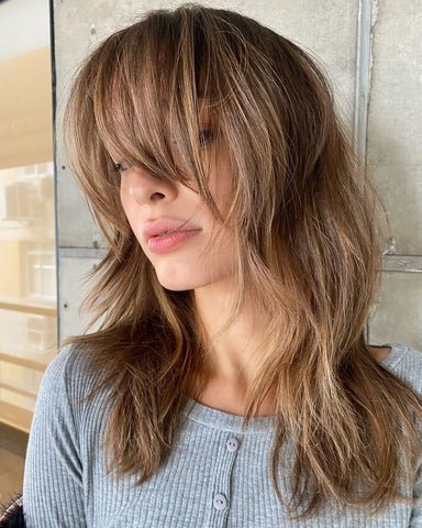 Side-Swept Bangs with Layers