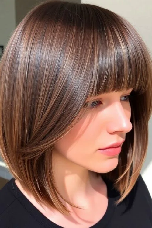 Sleek Bob With Bangs