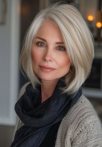 Sleek Lob with Side Part