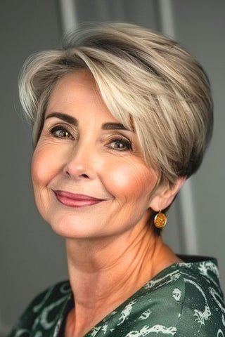 Sleek Pixie with Blunt Bangs