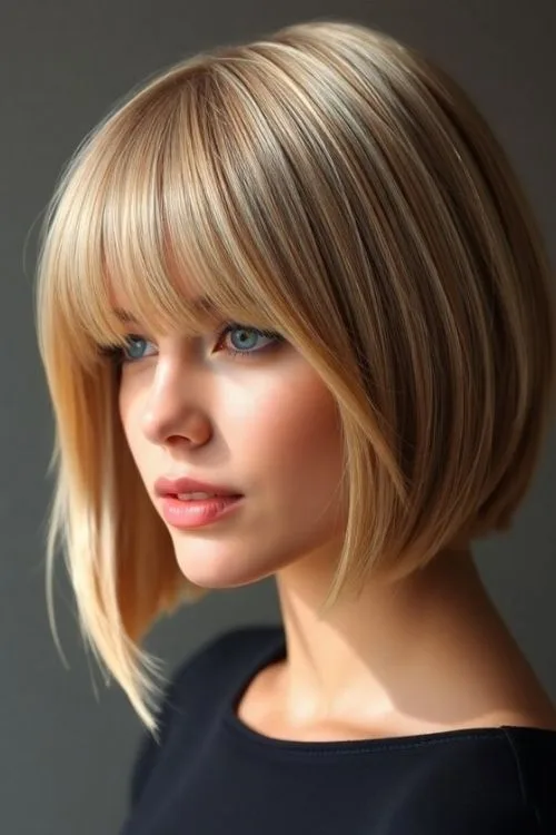 Straight Bob With Bangs