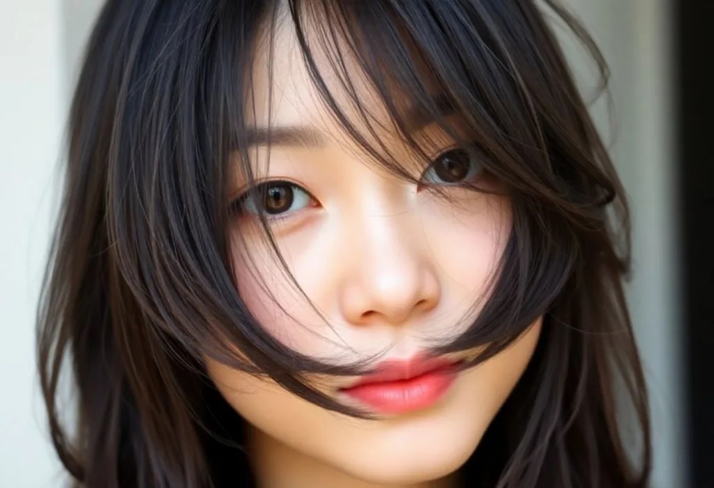 Textured Korean Bangs