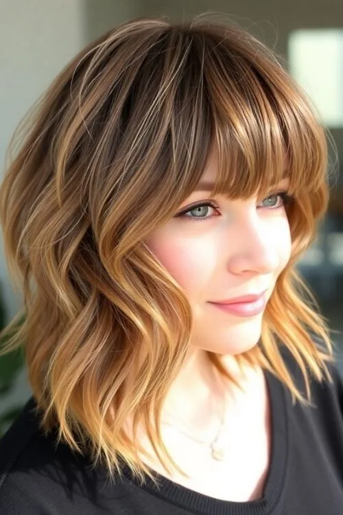 Tousled Bob With Bangs