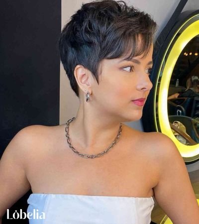 Tousled Pixie with Side Part