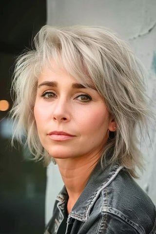 Voluminous Shag with Deep Side Part