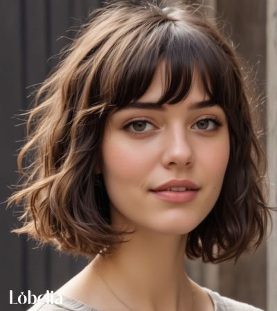 Wavy Bob with Baby Bangs