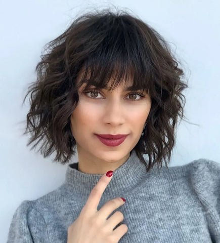 Wavy Bob with Bangs