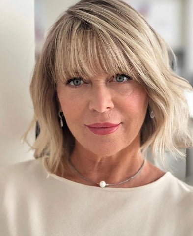 Wavy Bob with Blunt Bangs