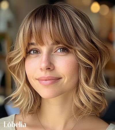 Wavy Bob with Fringe