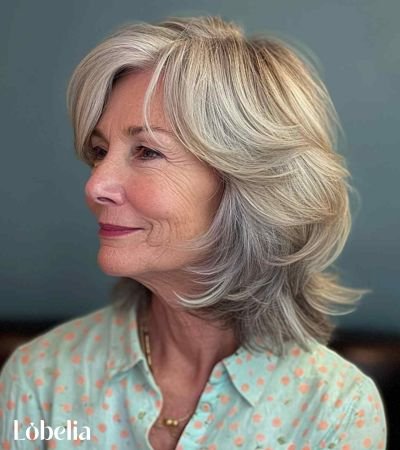 Wavy Lob with Subtle Ombre