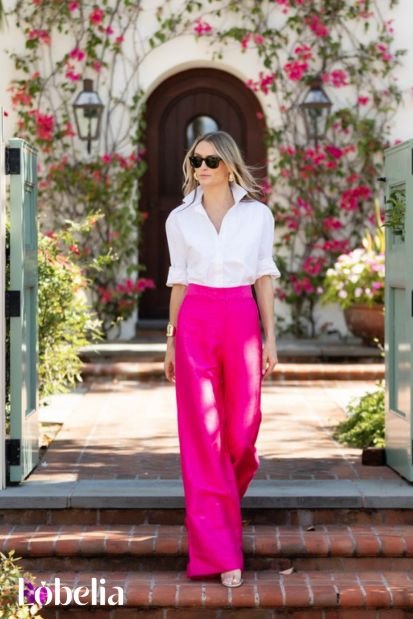 White Long Sleeve and Pink Pants