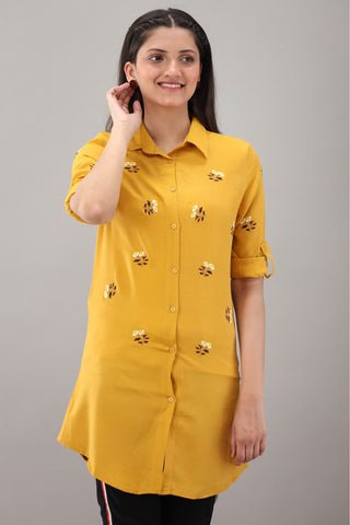 Yellow Button-Up Shirt