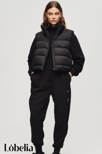 black sweatpants With a Vest