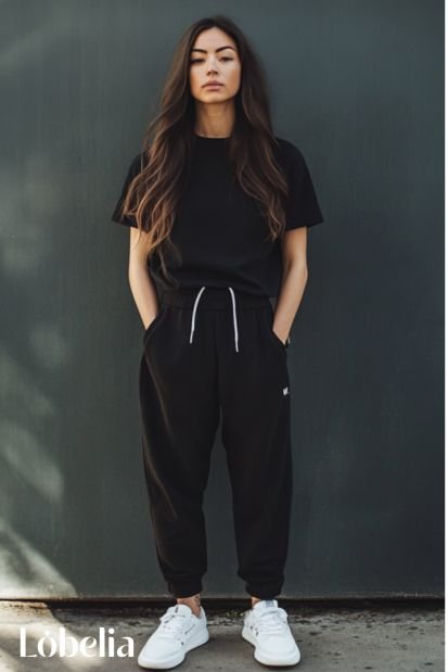 black sweatpants With a Hoodie