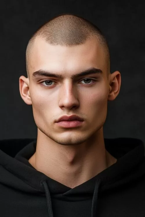 Buzz Cut with Line Up and Widow’s Peak