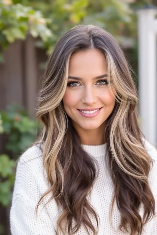 Classic Blonde Money Piece on Dark Brown Hair