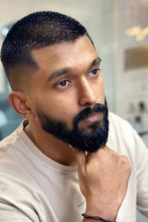 Crew Buzz Cut with Widow’s Peak