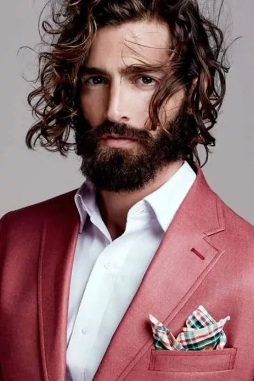 Long Curly Hair with Widow’s Peak