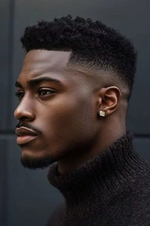 Mid Fade with Afro for Men