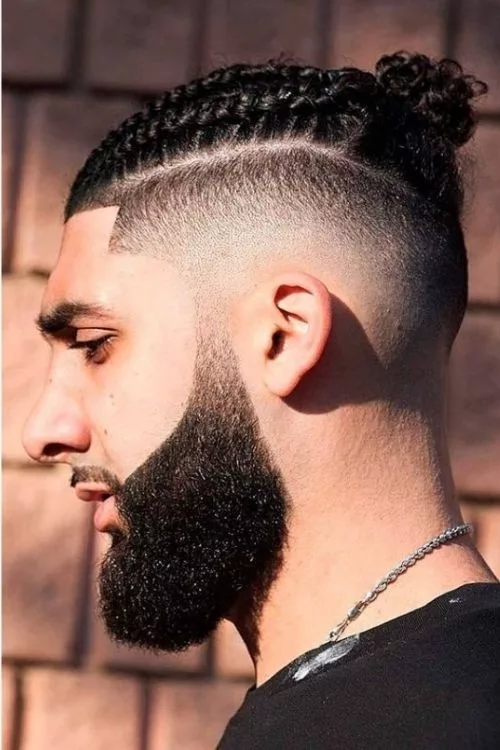 Mid Fade with Braided Top for Men