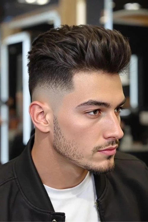 Mid Fade with Burst Fade for Men