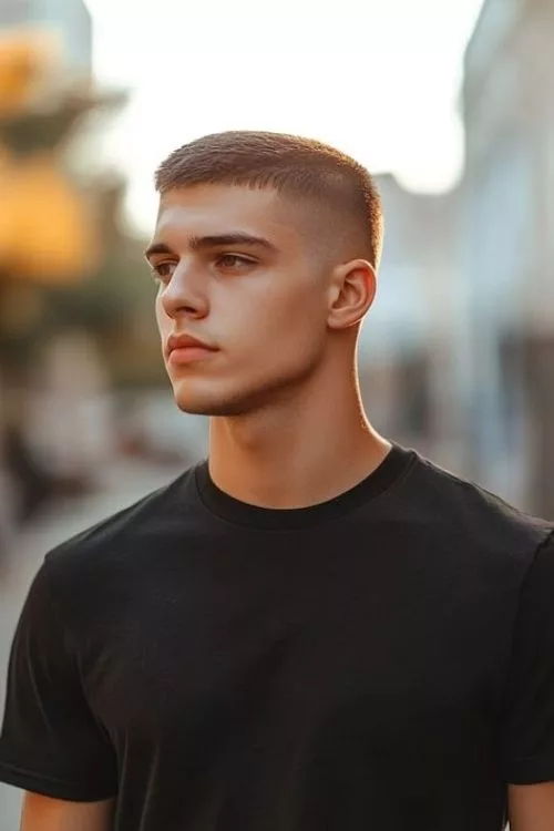 Mid Fade with Buzz Cut for Men