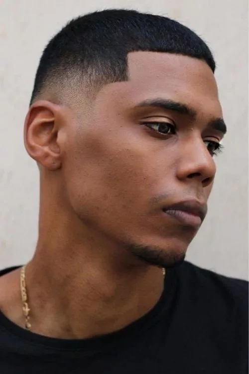 Mid Fade with Caesar Cut for Men
