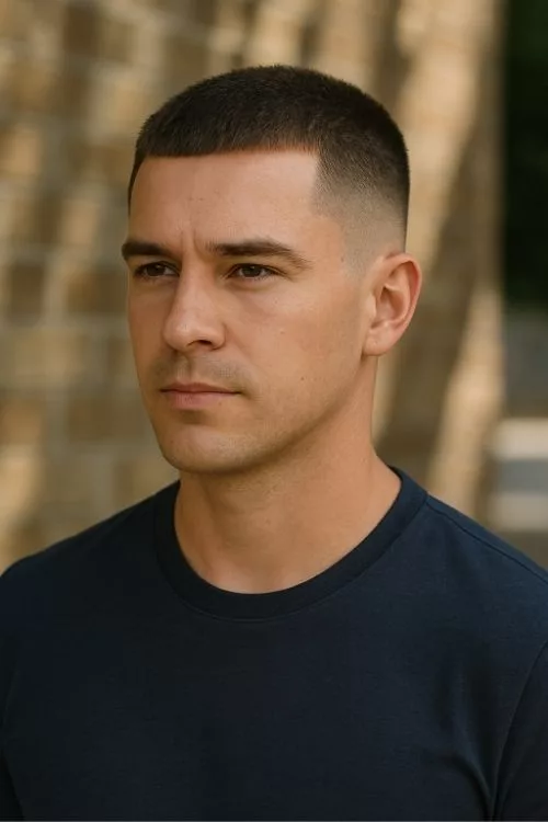 Mid Fade with Crew Cut for Men
