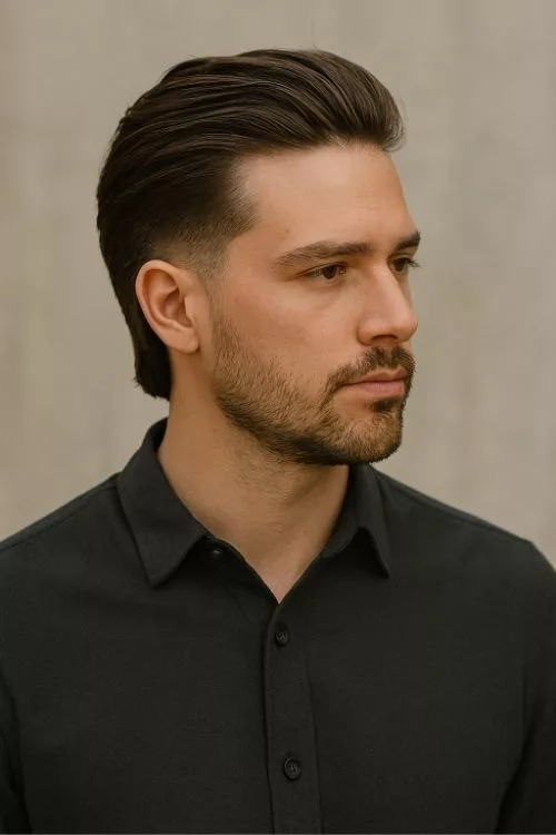 Mid Fade with Long Hair on Top for Men