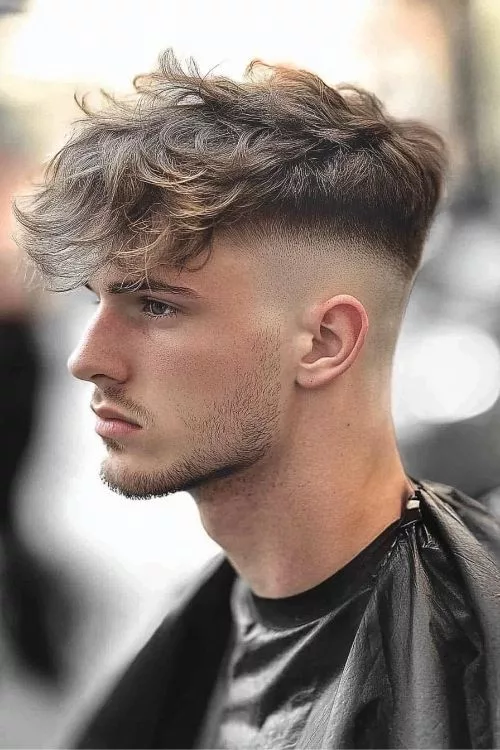 Mid Fade with Messy Top for Men