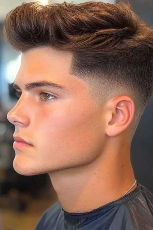 Mid Fade with Tapered Top for Men