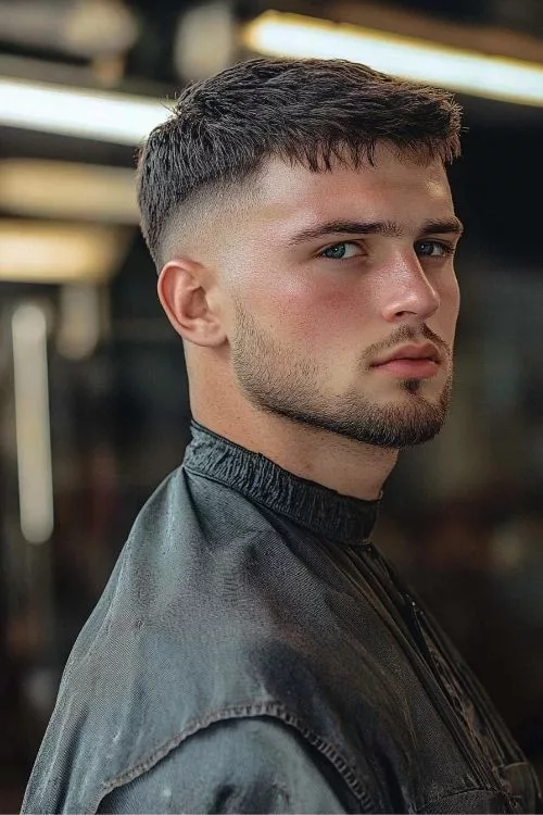 Mid Fade with Textured Crop for Men