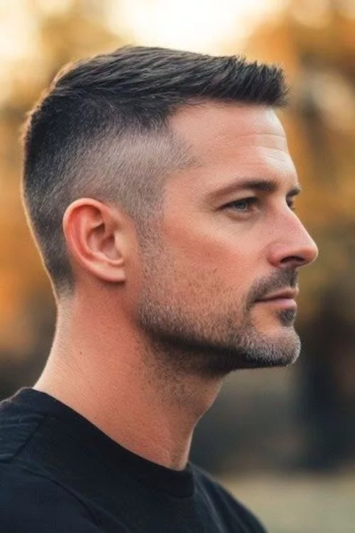 Mid Taper Fade with Crew Cut for Men