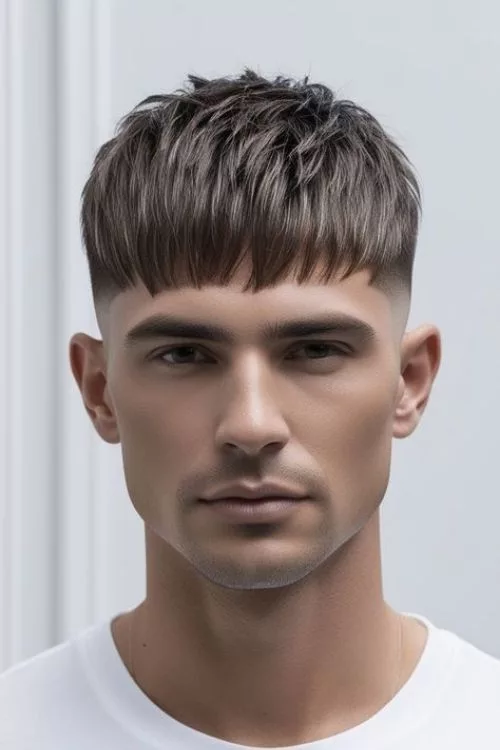 Mid Taper Fade with French Crop for Men