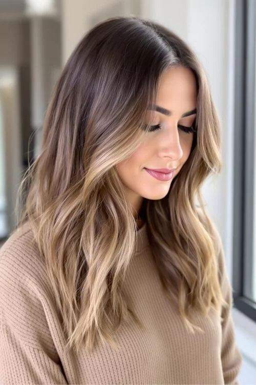 Mocha Money Piece on Medium Brown Hair