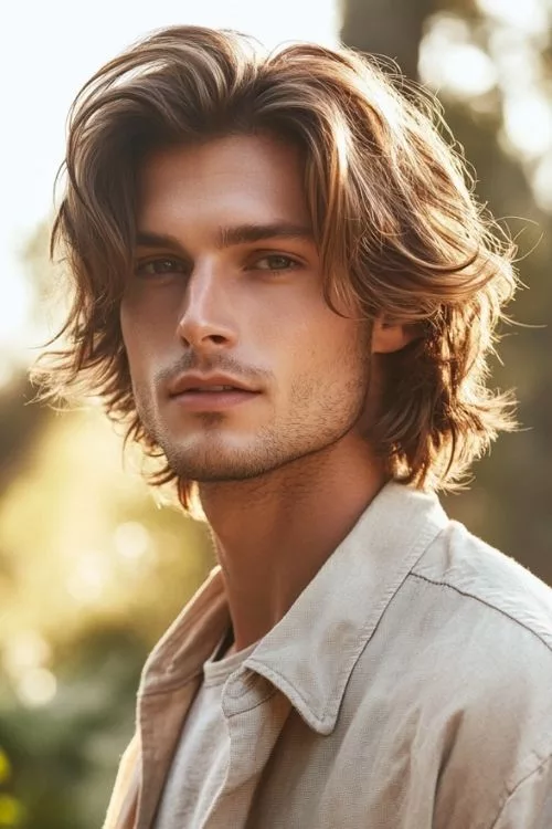 Shoulder-Length Layers with Widow’s Peak