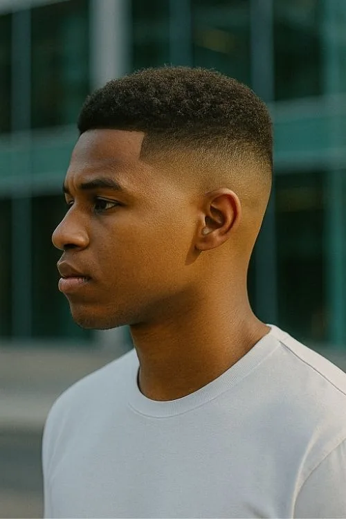 10. High Skin Fade + Short Curly Crown