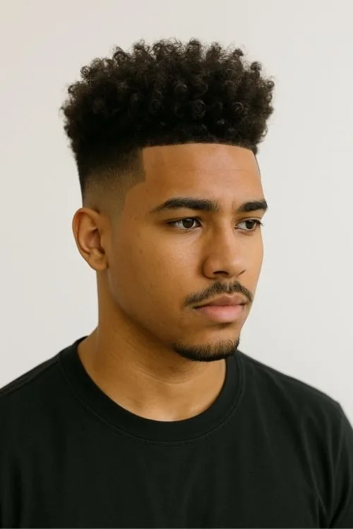 2. Curly High Top Fade