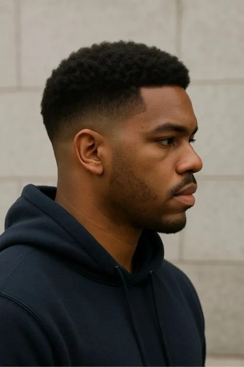 24. Tightly Coiled Top with Low Skin Fade