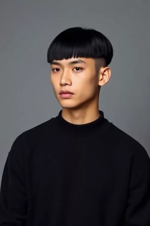 Bowl Cut Remix with Low Taper Edges for Straight Hair