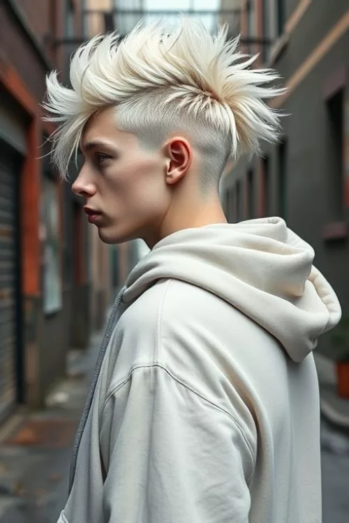 Burst Fade Mullet with Undercut for Men