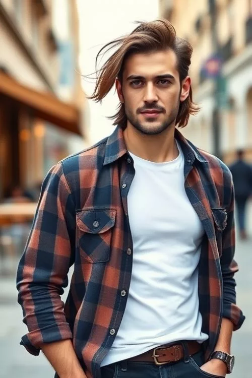 Burst Fade with Side Sweep Flow for Men