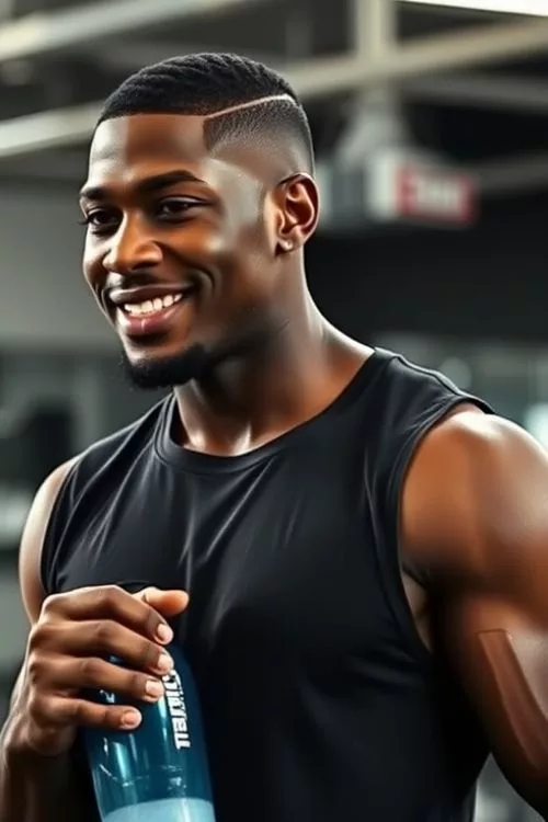 Buzz Cut with Sharp Burst Fade for Men