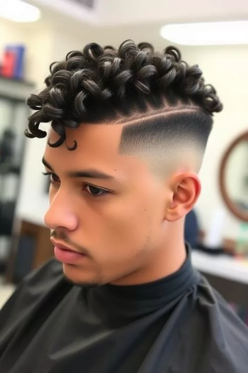 Defined Spiral Curls with Edge-Up and Taper