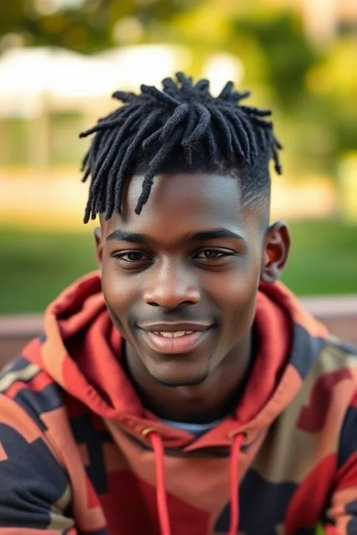 Flat Top with Mini Dreads Haircut for Men